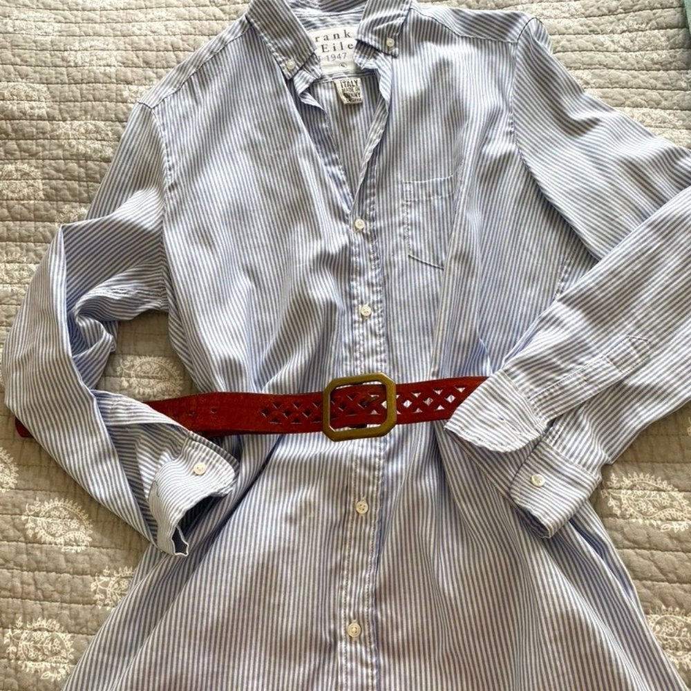 Frank % Eileen T-Shirt Dress Navy Stripe